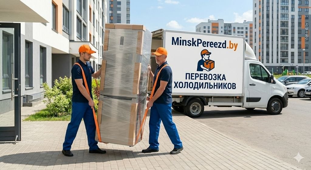 Аккуратная перевозка холодильника грузчиками MinskPereezd.by в Минске